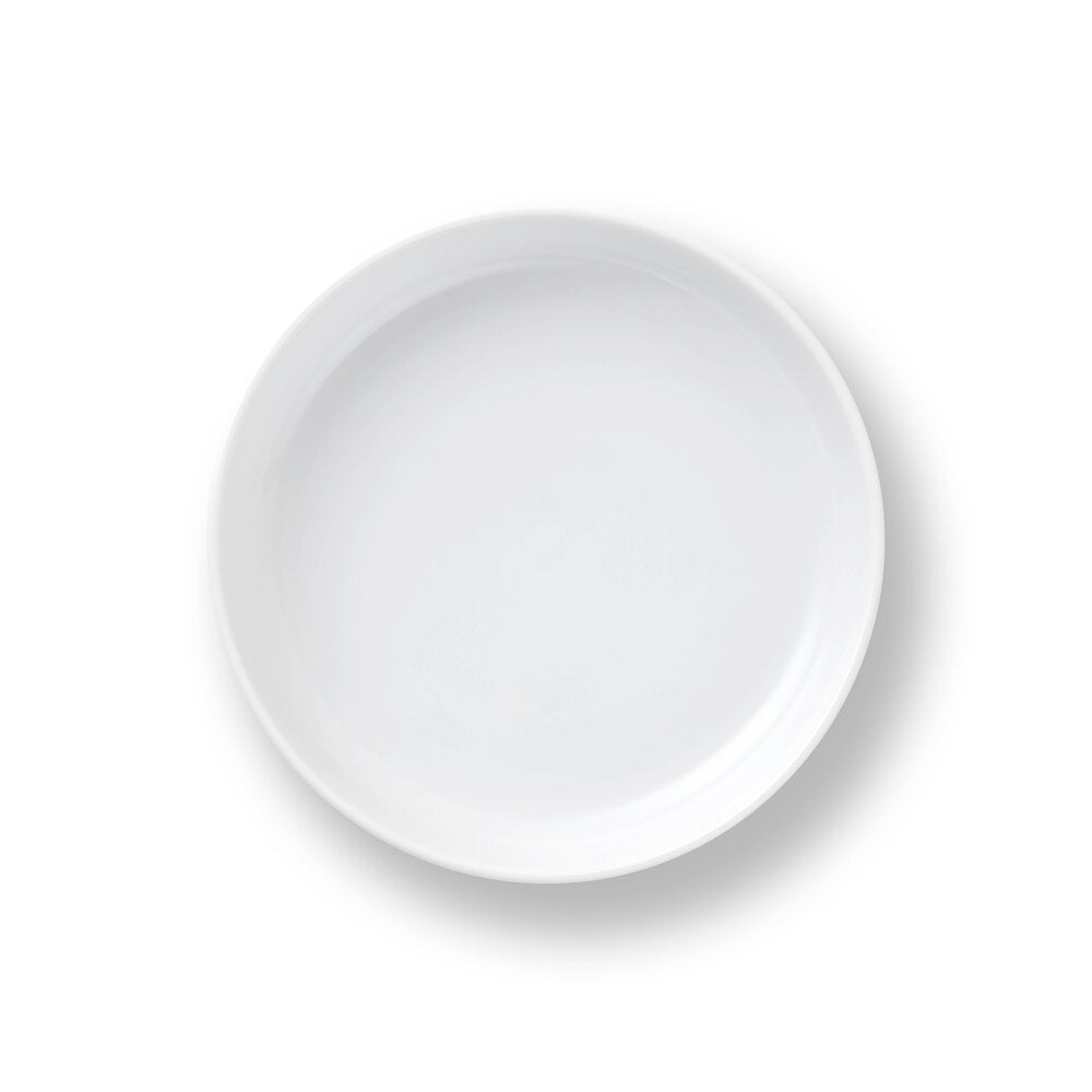 Hvid Riflet rundt ovnfastfad - Ø18,5 cm.